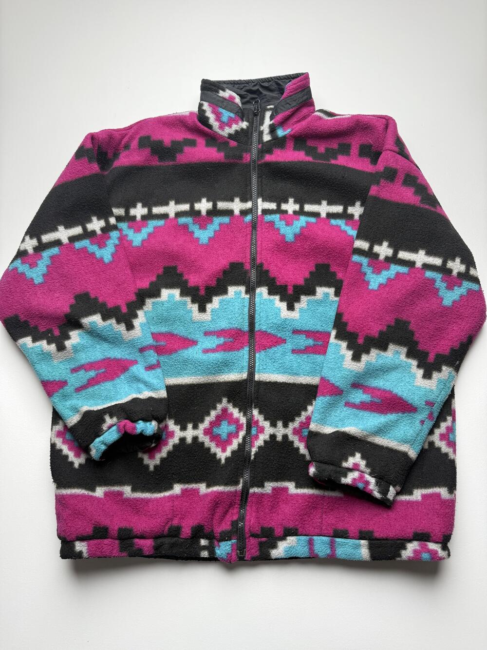 Vintage Jennifer Moore Jacket Womens M Pink Southwestern Reversible Aztec VTG